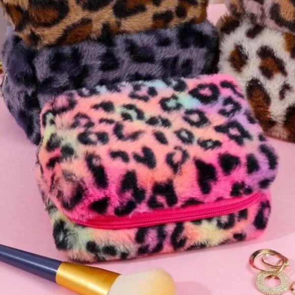 Fuzzy Make up Bag Pouch - Picture 1 of 4